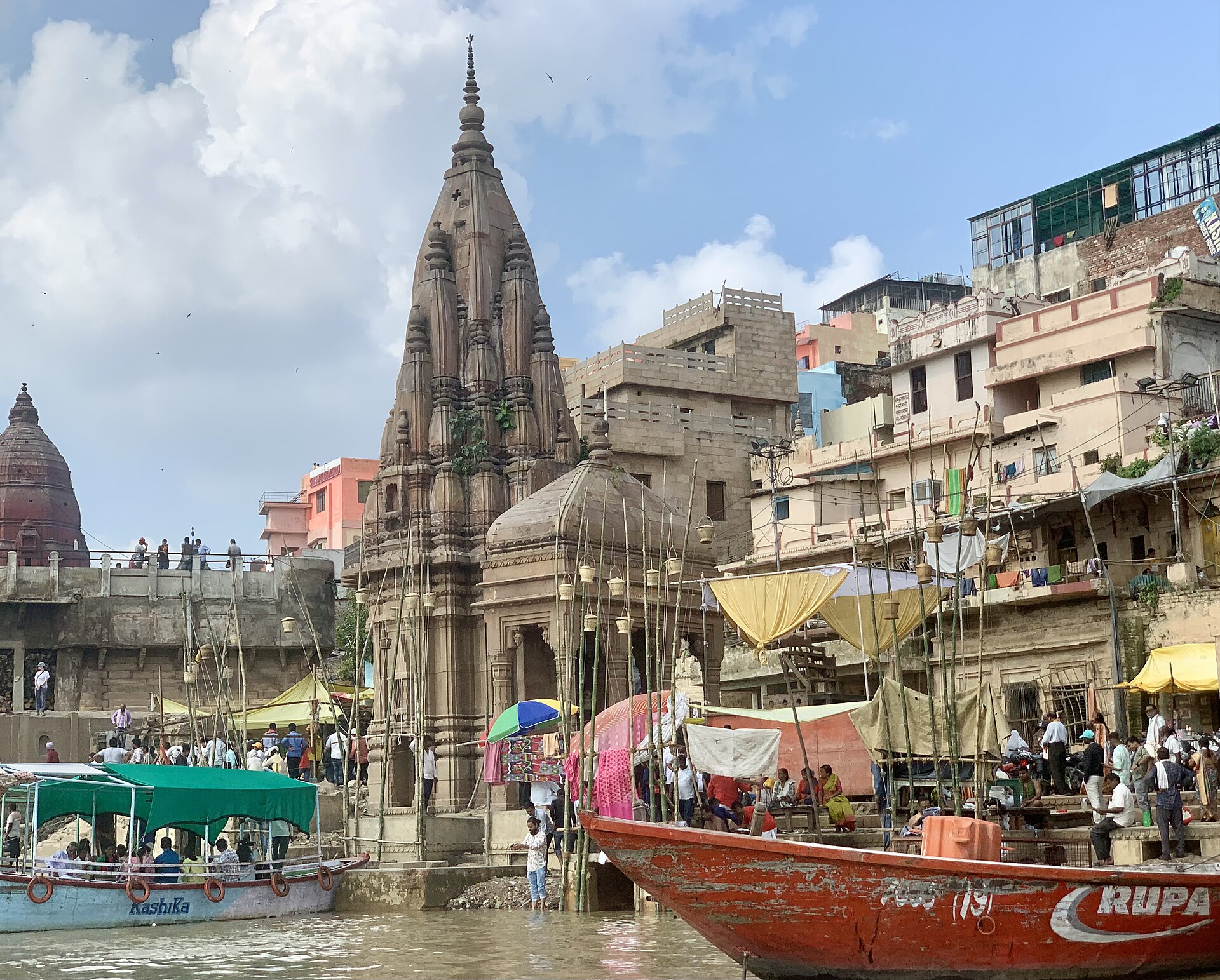 Manikarnika Ghat seen from the river